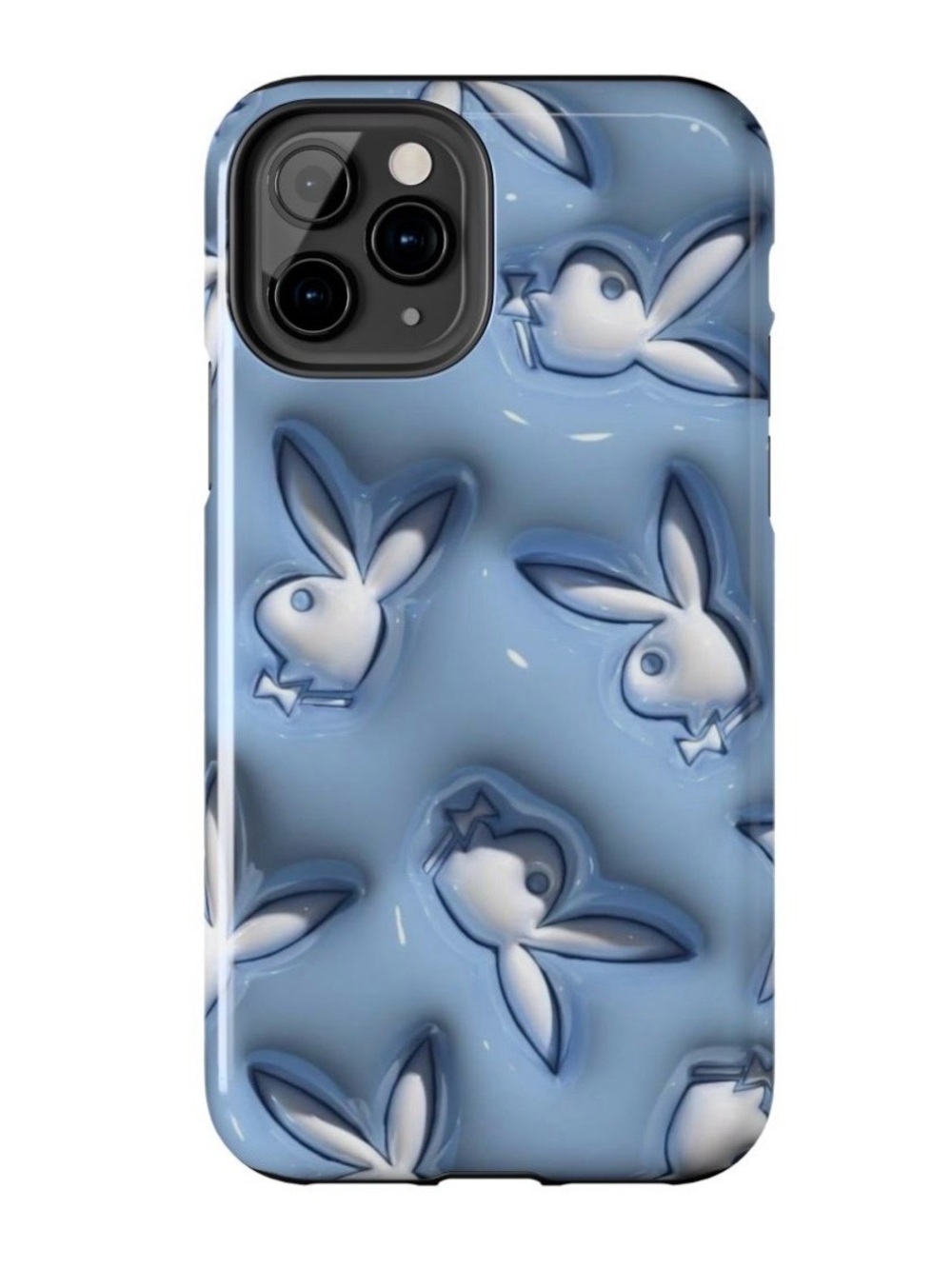 Blue Bunny Motif Phone Case - Stylish Protective Accessory